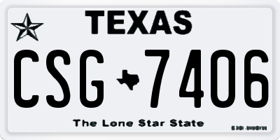 TX license plate CSG7406