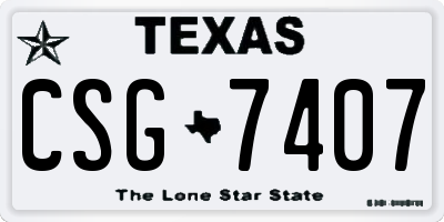 TX license plate CSG7407