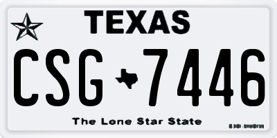 TX license plate CSG7446