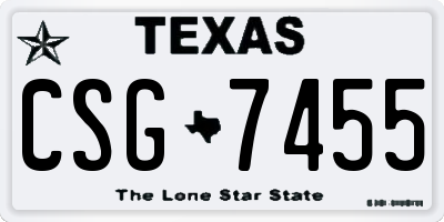 TX license plate CSG7455