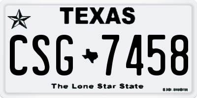 TX license plate CSG7458