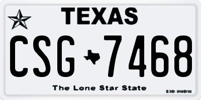 TX license plate CSG7468