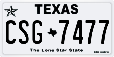 TX license plate CSG7477