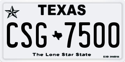 TX license plate CSG7500