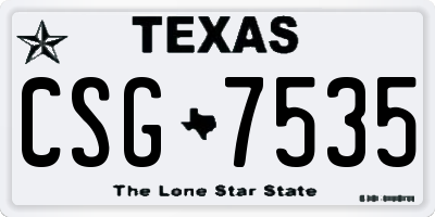 TX license plate CSG7535