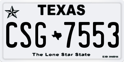 TX license plate CSG7553