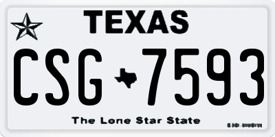 TX license plate CSG7593