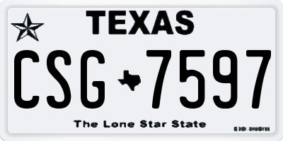 TX license plate CSG7597