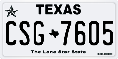 TX license plate CSG7605