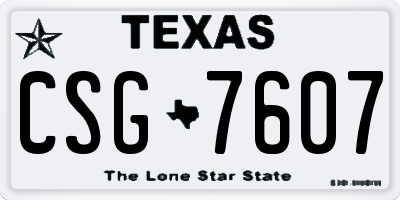 TX license plate CSG7607