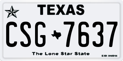 TX license plate CSG7637