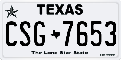 TX license plate CSG7653