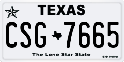 TX license plate CSG7665