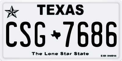 TX license plate CSG7686
