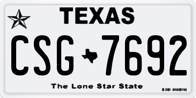 TX license plate CSG7692