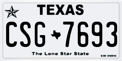 TX license plate CSG7693