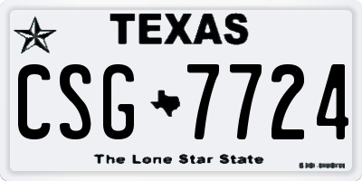 TX license plate CSG7724