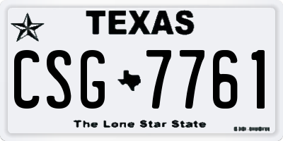 TX license plate CSG7761