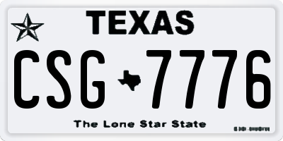 TX license plate CSG7776