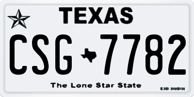 TX license plate CSG7782