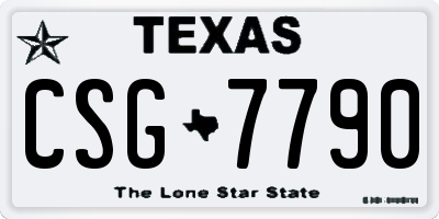 TX license plate CSG7790