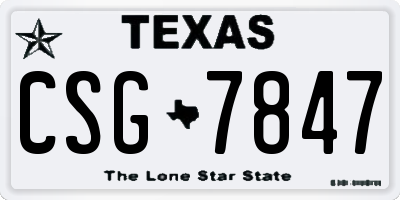 TX license plate CSG7847