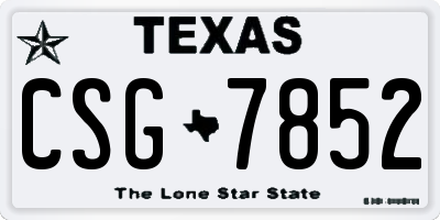 TX license plate CSG7852