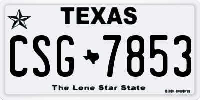 TX license plate CSG7853