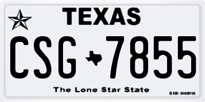 TX license plate CSG7855