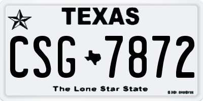 TX license plate CSG7872