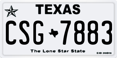 TX license plate CSG7883