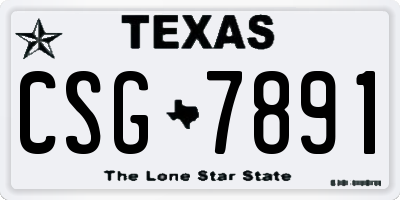 TX license plate CSG7891