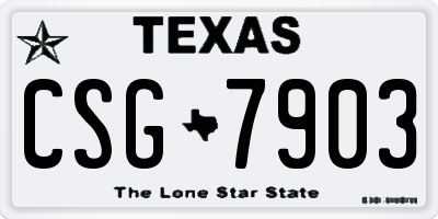 TX license plate CSG7903