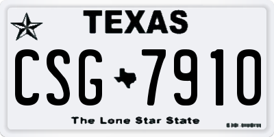 TX license plate CSG7910
