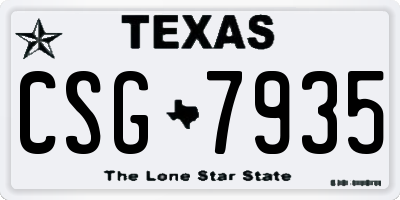 TX license plate CSG7935