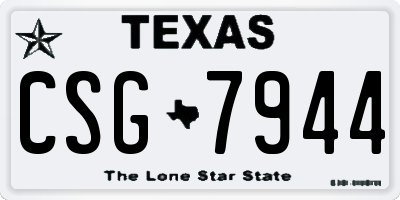 TX license plate CSG7944