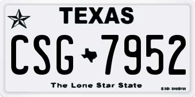 TX license plate CSG7952