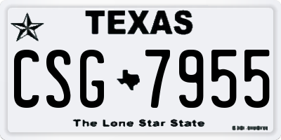 TX license plate CSG7955