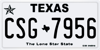 TX license plate CSG7956