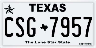 TX license plate CSG7957