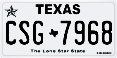TX license plate CSG7968