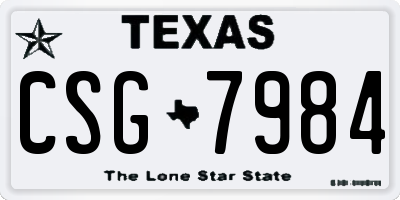 TX license plate CSG7984