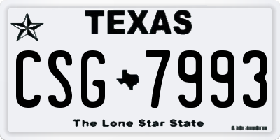 TX license plate CSG7993