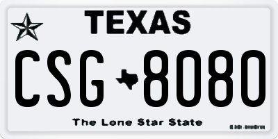 TX license plate CSG8080