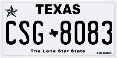 TX license plate CSG8083