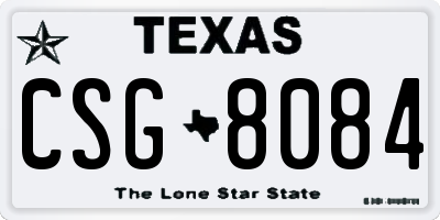 TX license plate CSG8084