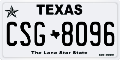 TX license plate CSG8096