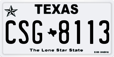 TX license plate CSG8113
