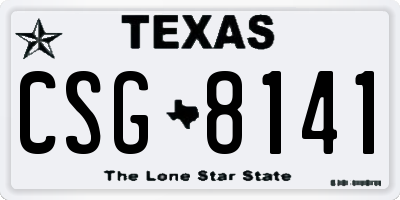 TX license plate CSG8141