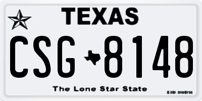 TX license plate CSG8148